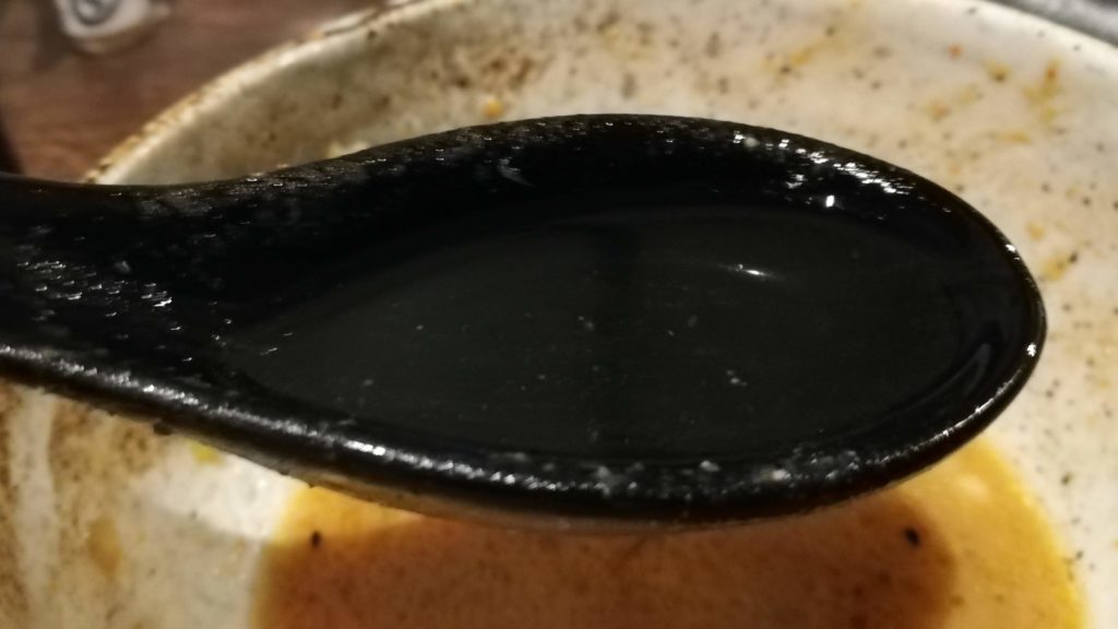 ぱんどら（佐倉）の豚ばらつけ麺味噌大盛の割スープ
